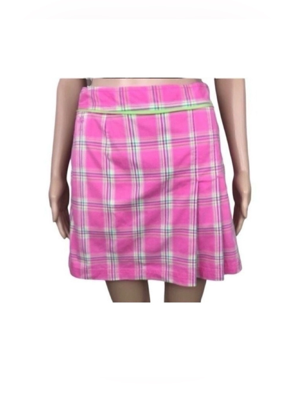 Lilly Pulitzer pleated plaid skort side zip size 2